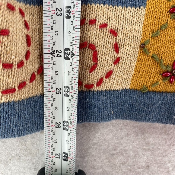 Willow Ridge Sweater Size MEDIUM Fall Farm Country Button Up Colorful - Picture 14 of 16